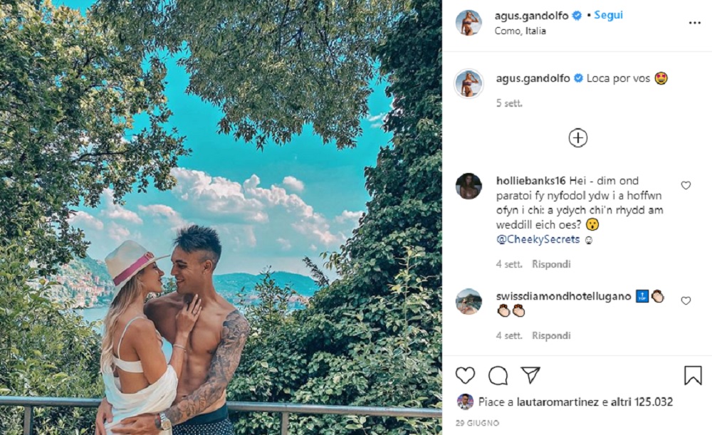 Lautaro Martinez e la fidanzata Agustina innamorati del Lago di Como FOTO
