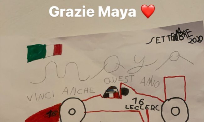 Arcore, la piccola Maya commuove Leclerc: il suo disegno fa il giro del mondo
