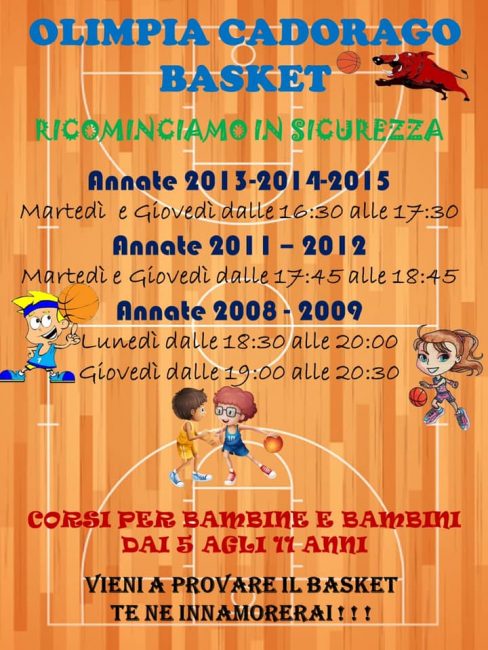 basket giovanile olimpia cadorgao allenamenti