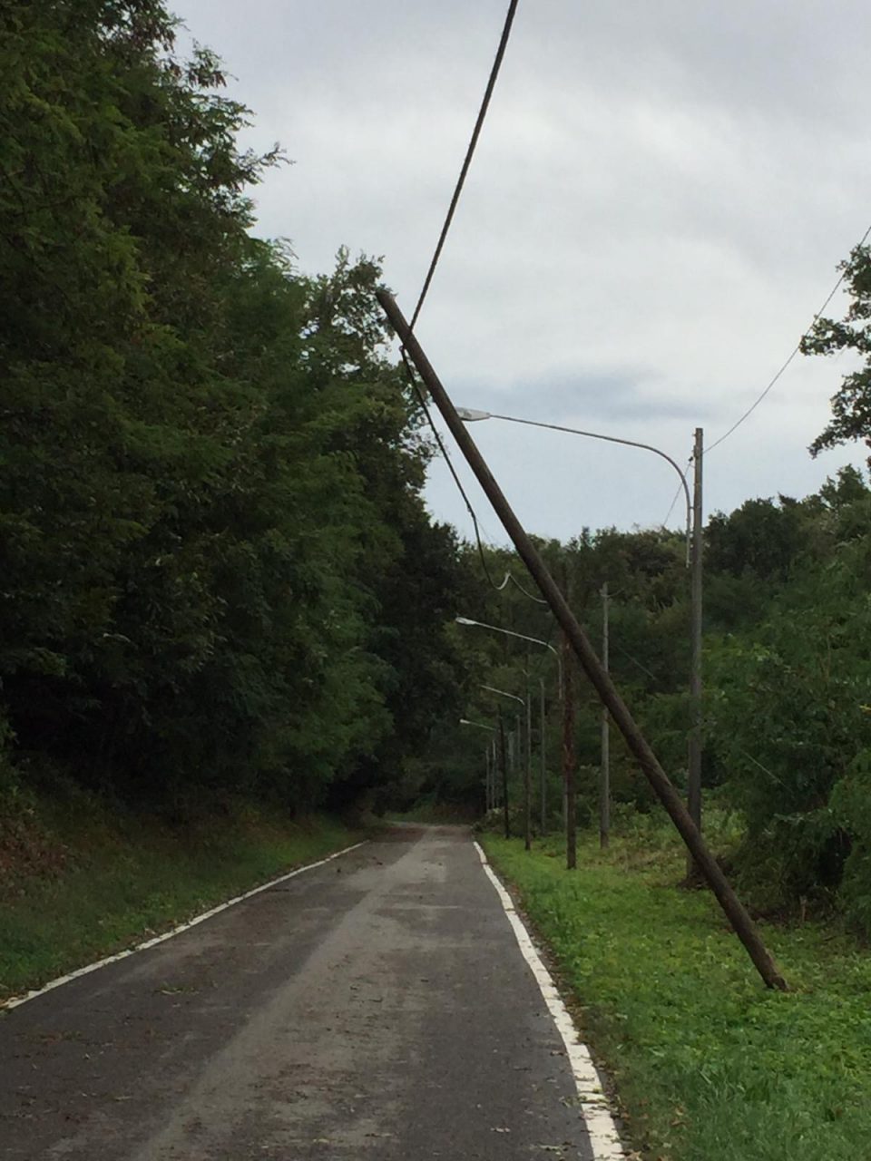 Maltempo: pali pericolanti, strada chiusa verso Baragiola