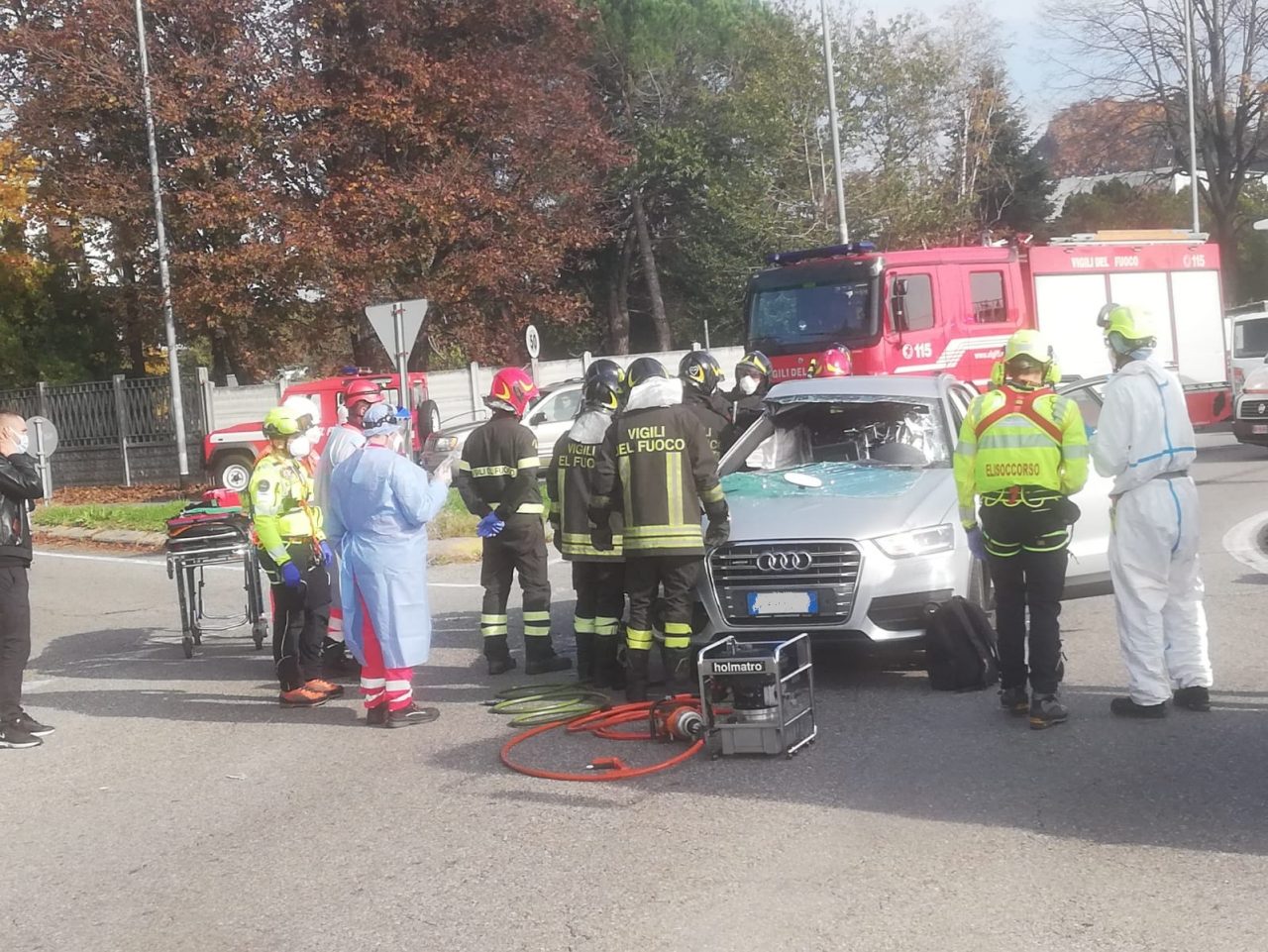 Incidente a Lurago Marinone: feriti due uomini FOTO