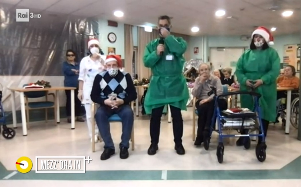 Casa Anziani di Olgiate in diretta con Lucia Annunziata. Luigi, 81 anni: “Io qui mi sento amatissimo”