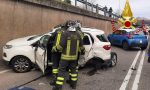 Incidente a Como: i Vigili del fuoco al lavoro per estrarre due persone dalle auto