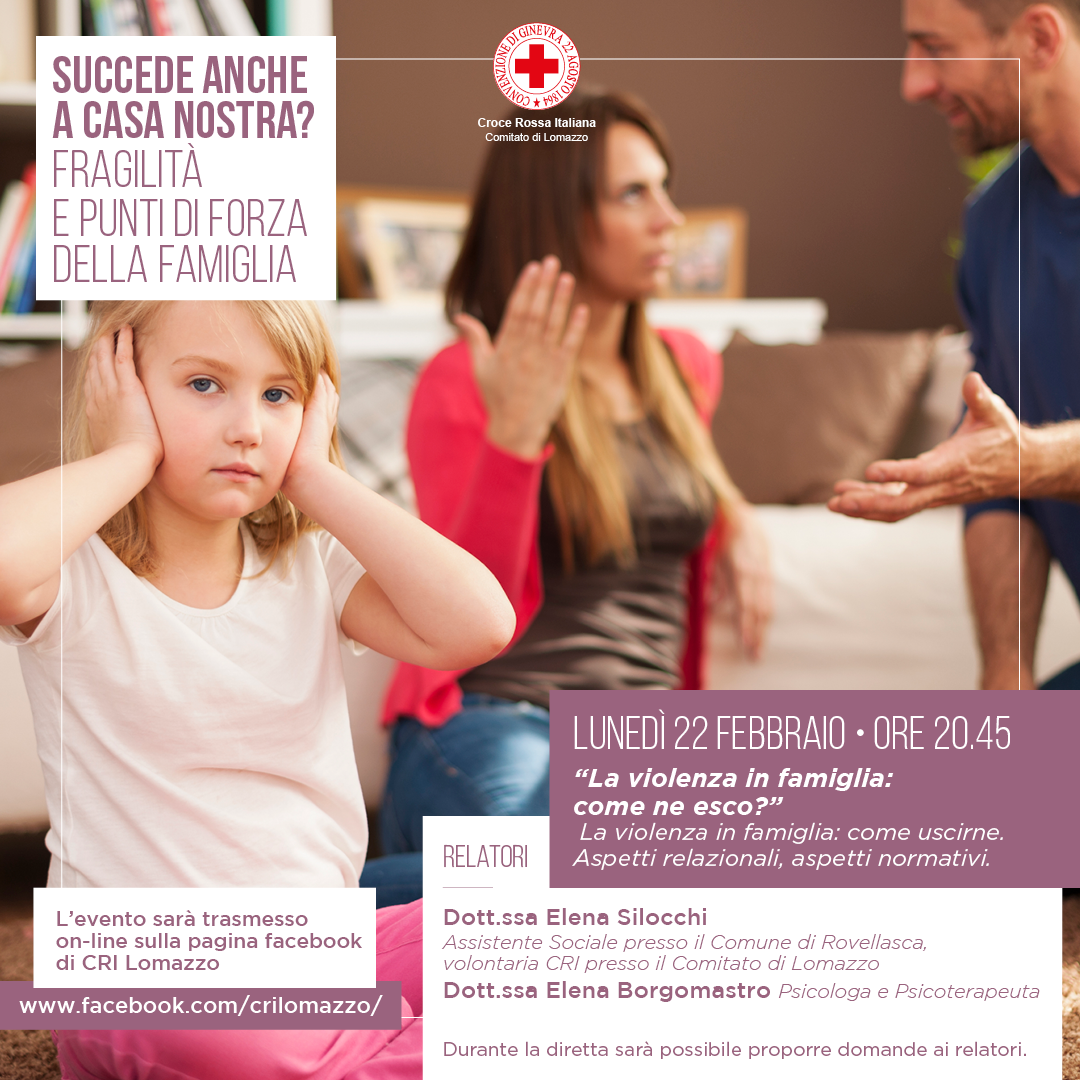 Violenza in famiglia se ne parla con la Cri di Lomazzo