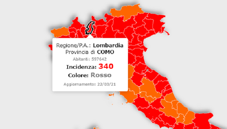 Incidenza Covid Como ancora sopra quota 300 ma si vedono i primi segnali di miglioramento