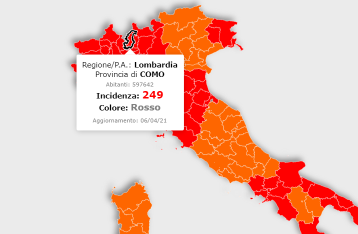 Coronavirus: l’incidenza nel Comasco è scesa sotto la soglia critica