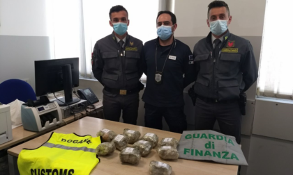Dieci panetti di marijuana nel vano dell'auto scovati dal fiuto di Napoleon: arrestati due albanesi al confine