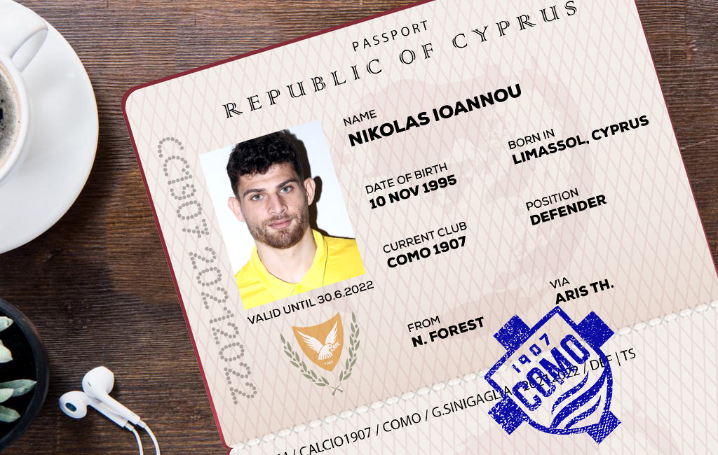 Como calcio il cipriota Nikolas Ioannou nuovo rinforzo “internazionale” per la difesa lariana