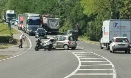 Incidente sulla Novedratese a Carimate tra auto e scooter