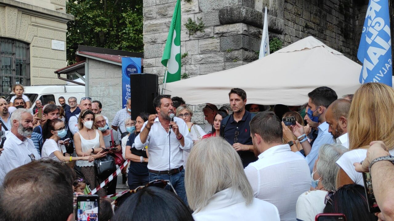 Matteo Salvini è arrivato a Como