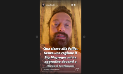 Il marianese Francesco Facchinetti aggredito da Conor Mc Gregor: "Mi ha spaccato un labbro e il naso"