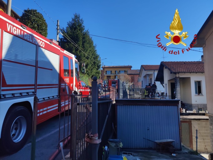Incendio scantinato ad Albate