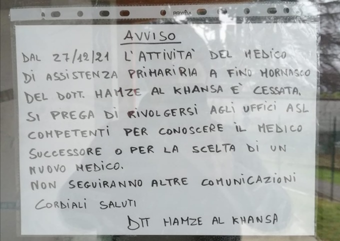 Il medico di base cessa l’attività, i pazienti: “Non sappiamo cosa fare”