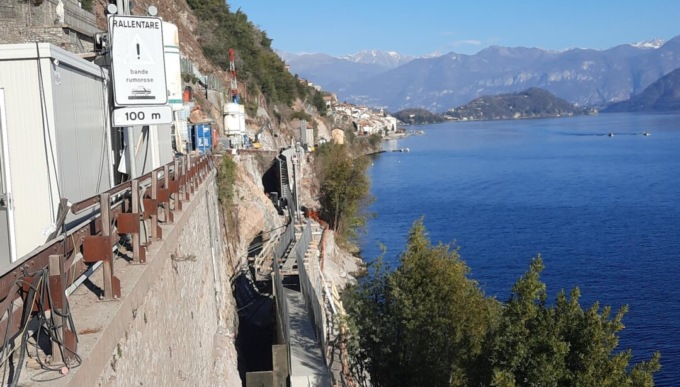 Variante della Tremezzina quasi ultimato il muro di contenimento lato lago