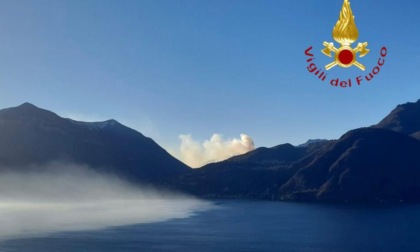 Incendio boschivo a Cima di Porlezza