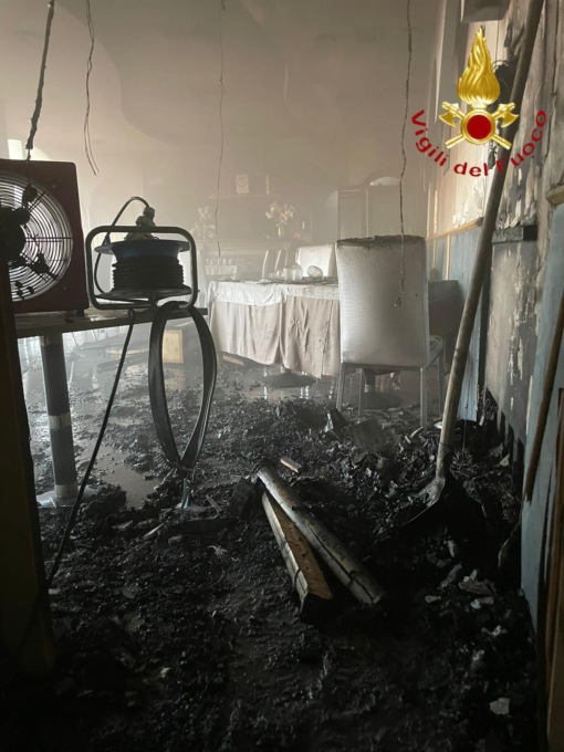 Incendio nel ristorante La Dolce Vita