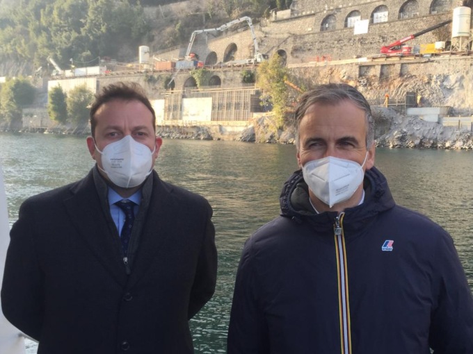 Variante della Tremezzina, sopralluogo del presidente Fermi: “Tempi rispettati, la Regina verrà riaperta a fine marzo”