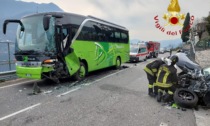 Incidente a Carate Urio: frontale tra auto e bus