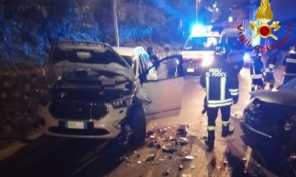 Incidente a Montano Lucino tra tre veicoli: ferite tre persone
