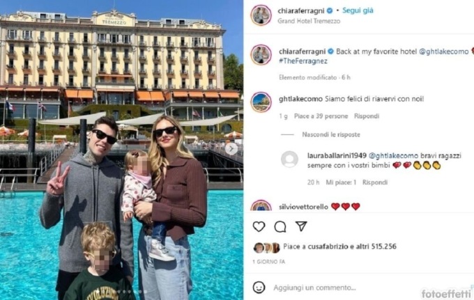 Per il weekend di Pasqua Chiara Ferragni e Fedez tornano sul Lago di Como con i figli