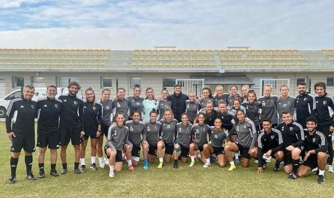 Como Women il super tifoso Javier Zanetti ospite questa mattina del team lariano a Cislago