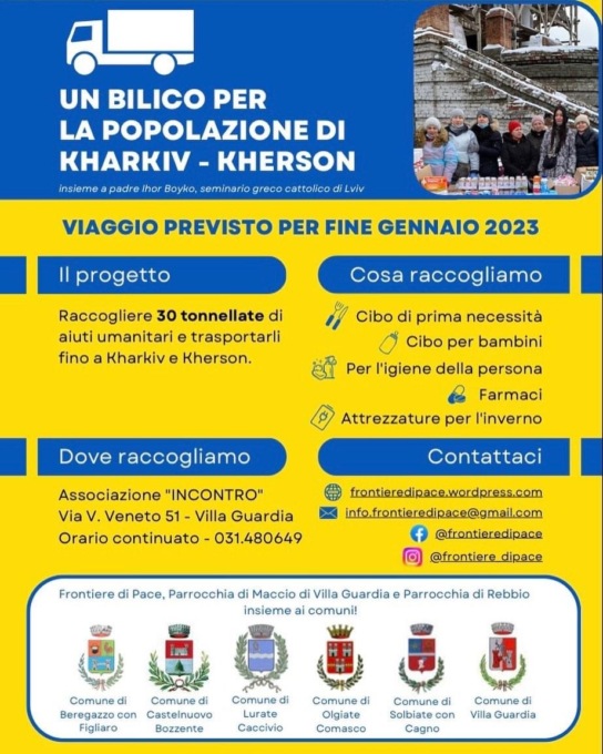 Sei Comuni fanno rete per gli aiuti umanitari in Ucraina