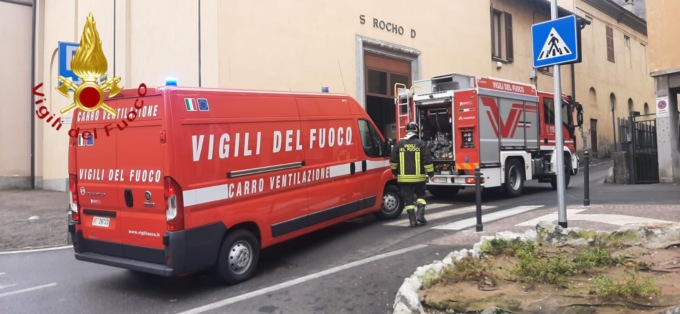 Incendio nella sagrestia della chiesa di San Rocco a Como