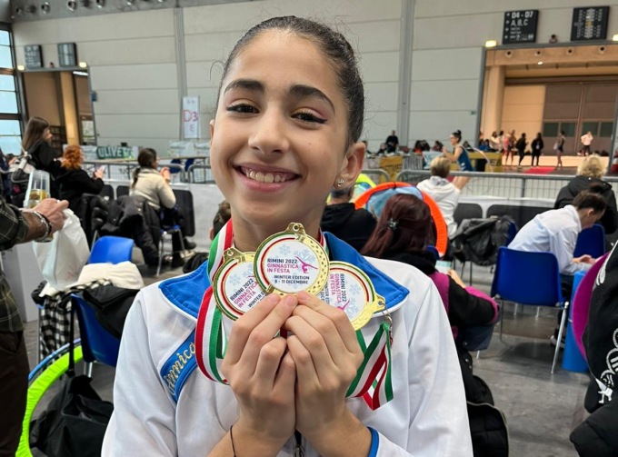 Campionati nazionali di ginnastica: tre ori per la piccola Sofia Castiglione