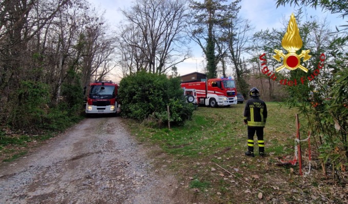 Incendio boschivo a Cabiate