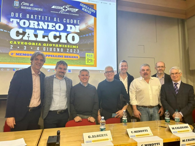 Torneo di calcio due battiti al cuore a Mariano, anche Francesco Facchinetti alla presentazione