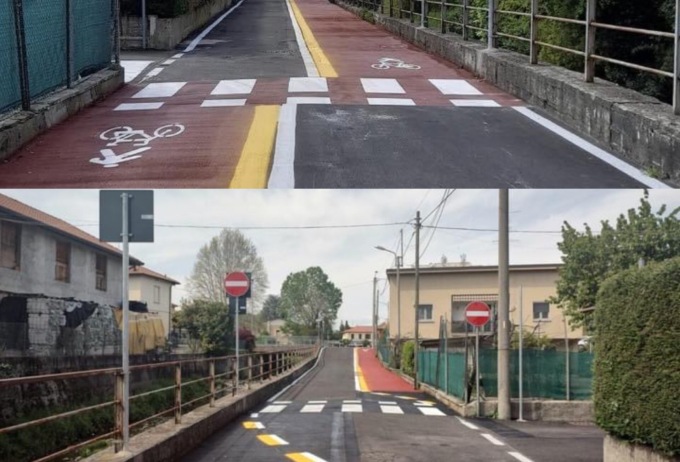 La “strana” pista ciclopedonale di Lurate diventa virale