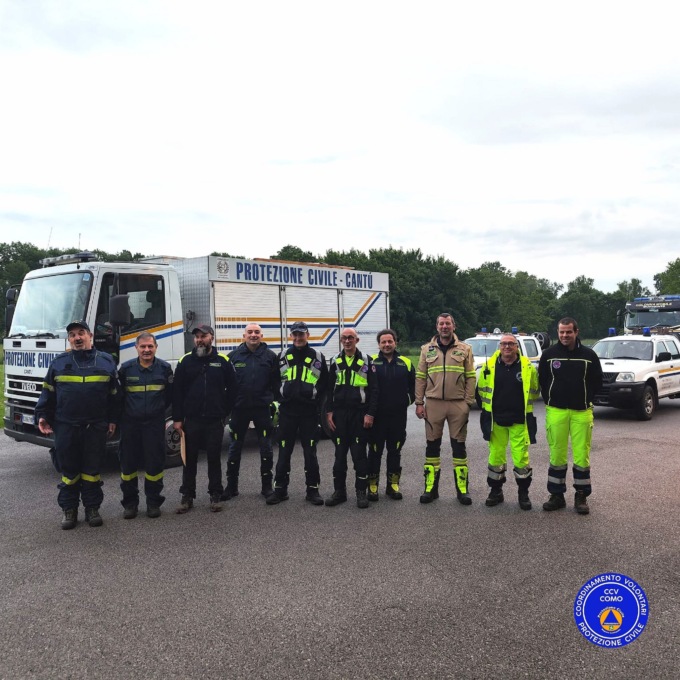 I volontari comaschi della Protezione civile in Romagna