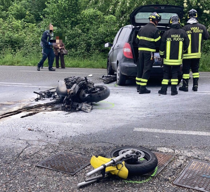 Incidente sulla Lomazzo Bizzarone: migliorano le condizioni del centauro ferito sabato