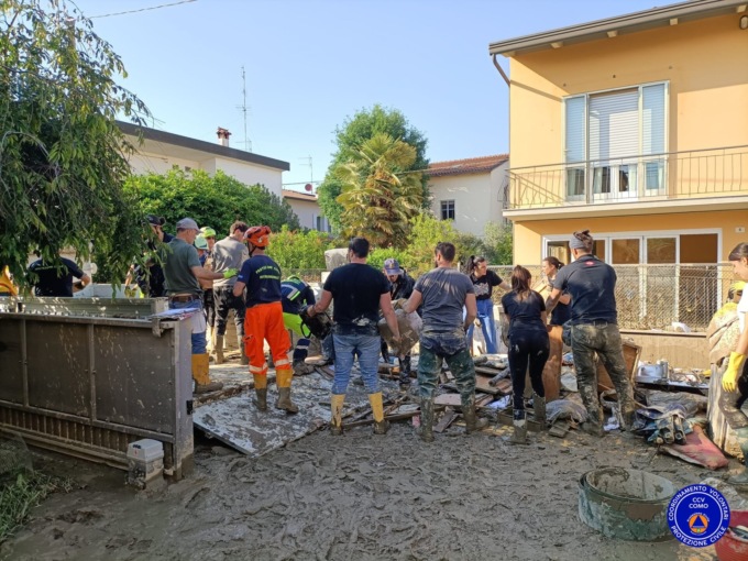 Alluvione in Emilia Romagna: la Protezione Civile comasca ancora in prima linea