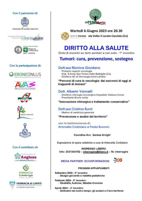Tumori: cura, prevenzione e sostegno. Serata informativa