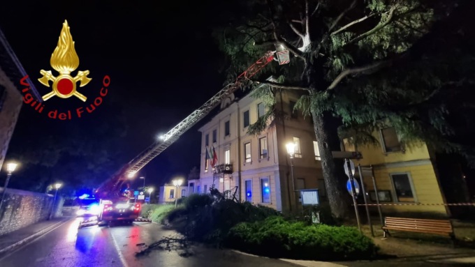 Rami pericolanti a Cernobbio: intervengono i Vigili del fuoco