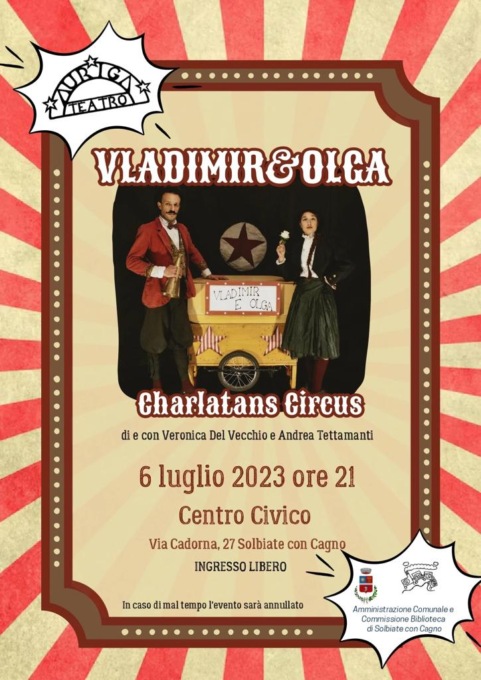 Spettacolo comico con gli attori-saltimbanchi del Teatro Auriga