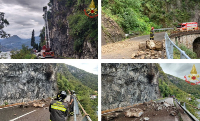 Maltempo, altre frane sulle rive del lago: chiuse la Sp62 e la Sp72