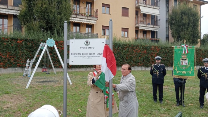 Parco di via Spluga intitolato a suor Rita Borghi, Galbiati: “Volevamo tramandare la memoria di questa grande donna”