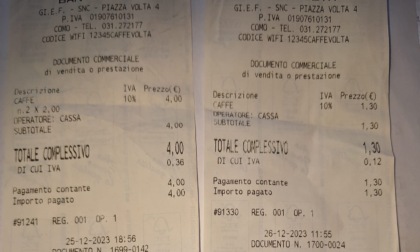 Caffè salato a Como per un finto straniero vestito col kilt scozzese
