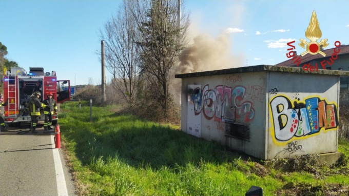 A fuoco la cabina elettrica di Appiano