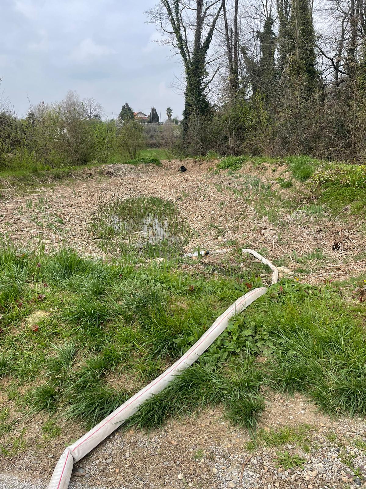 In secca il lago del parco del Lura