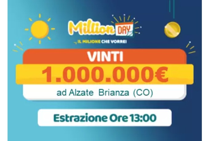 Incredibile vincita: un milione di euro con il Million day