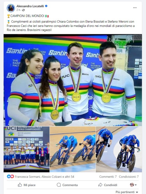 Le congratulazioni del Ministro per la vittoria “mondiale”