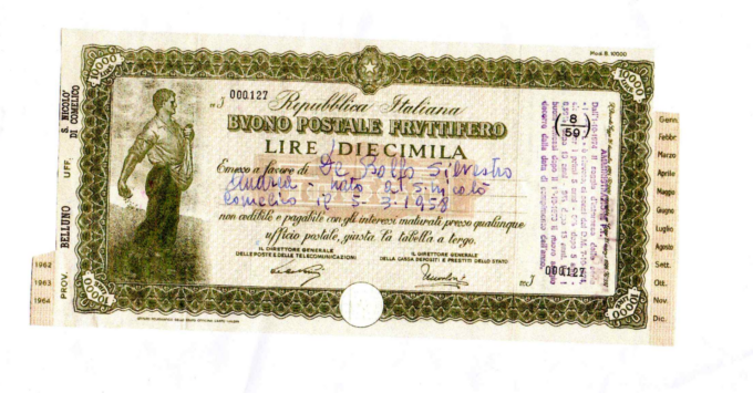 Trova un buono postale da dieci mila lire, frutta 210mila euro