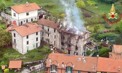 Abitazione in fiamme, sul posto elicottero e aerosoccorritori