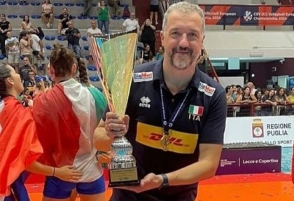 Albese Volley Coach mauro Chiappafreddo campione d'Europa u22