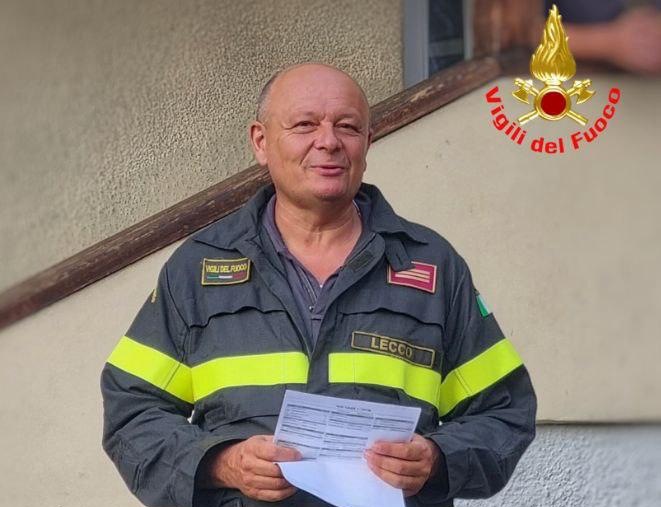 Luca Riva, storico Vigile del fuoco di Lecco, va in pensione
