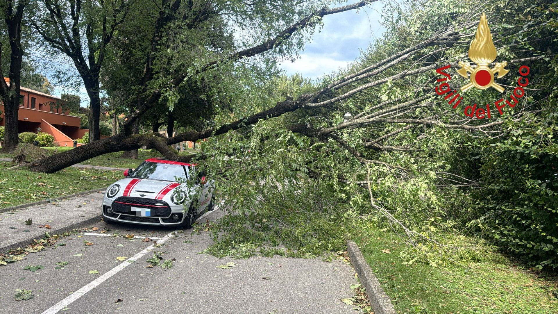 Vigili del fuoco alberi caduti vento maltempo  provincia di Como