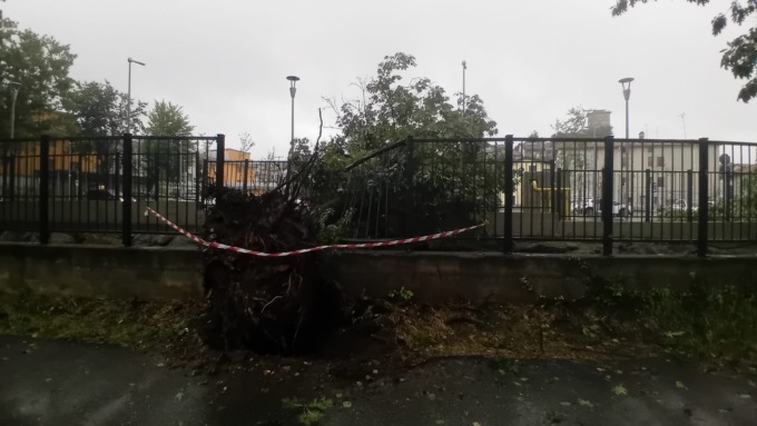 Maltempo a Carugo: alberi danneggiano il cancello della Rsa
